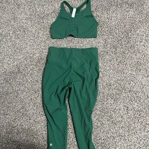Lululemon base pace green ribbed set